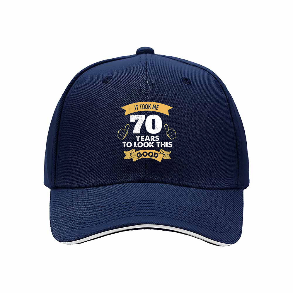 70 Years to Look This Good Men's Baseball Cap Birthday Gift - Image 2