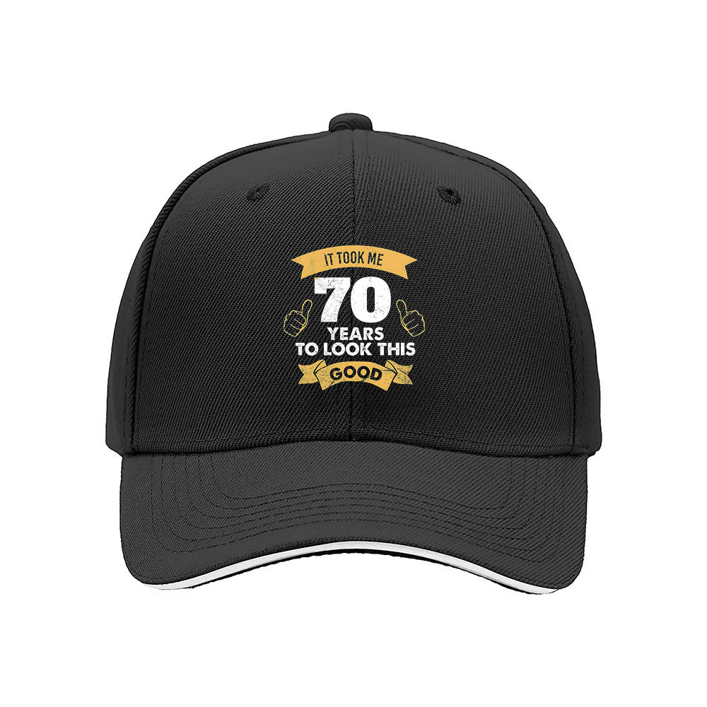 70 Years to Look This Good Men's Baseball Cap Birthday Gift - Image 3