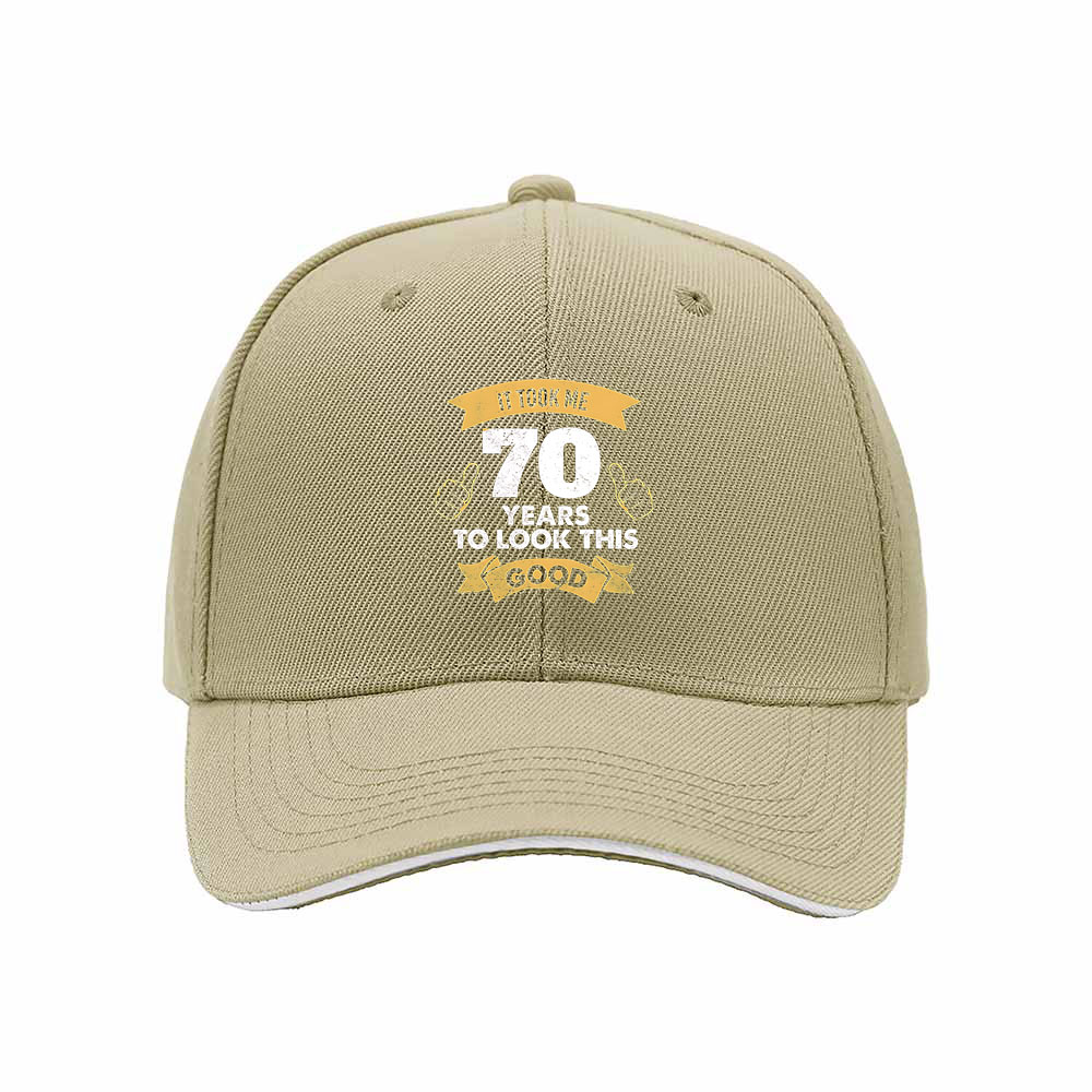 70 Years to Look This Good Men's Baseball Cap Birthday Gift - Image 4