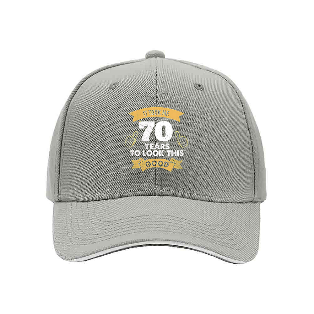 70 Years to Look This Good Men's Baseball Cap Birthday Gift - Image 7