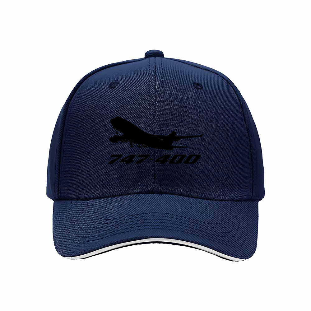 Black Boeing 747 400 Plane Men's Baseball Cap Gift for Aviation Fans - Image 2