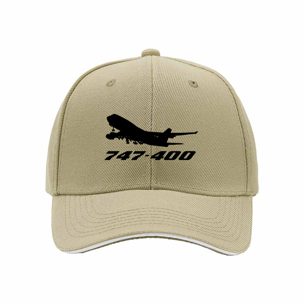 Black Boeing 747 400 Plane Men's Baseball Cap Gift for Aviation Fans - Image 4