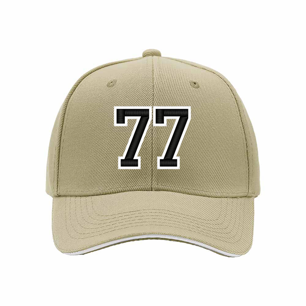 Black Baseball Cap with 77 Number Design for Men and Women Casual Gift Wear - Image 4