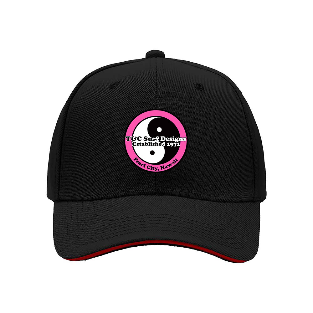 T&C Surf Designs Yin Yang Cap Black Pink Logo Hawaii 1971
