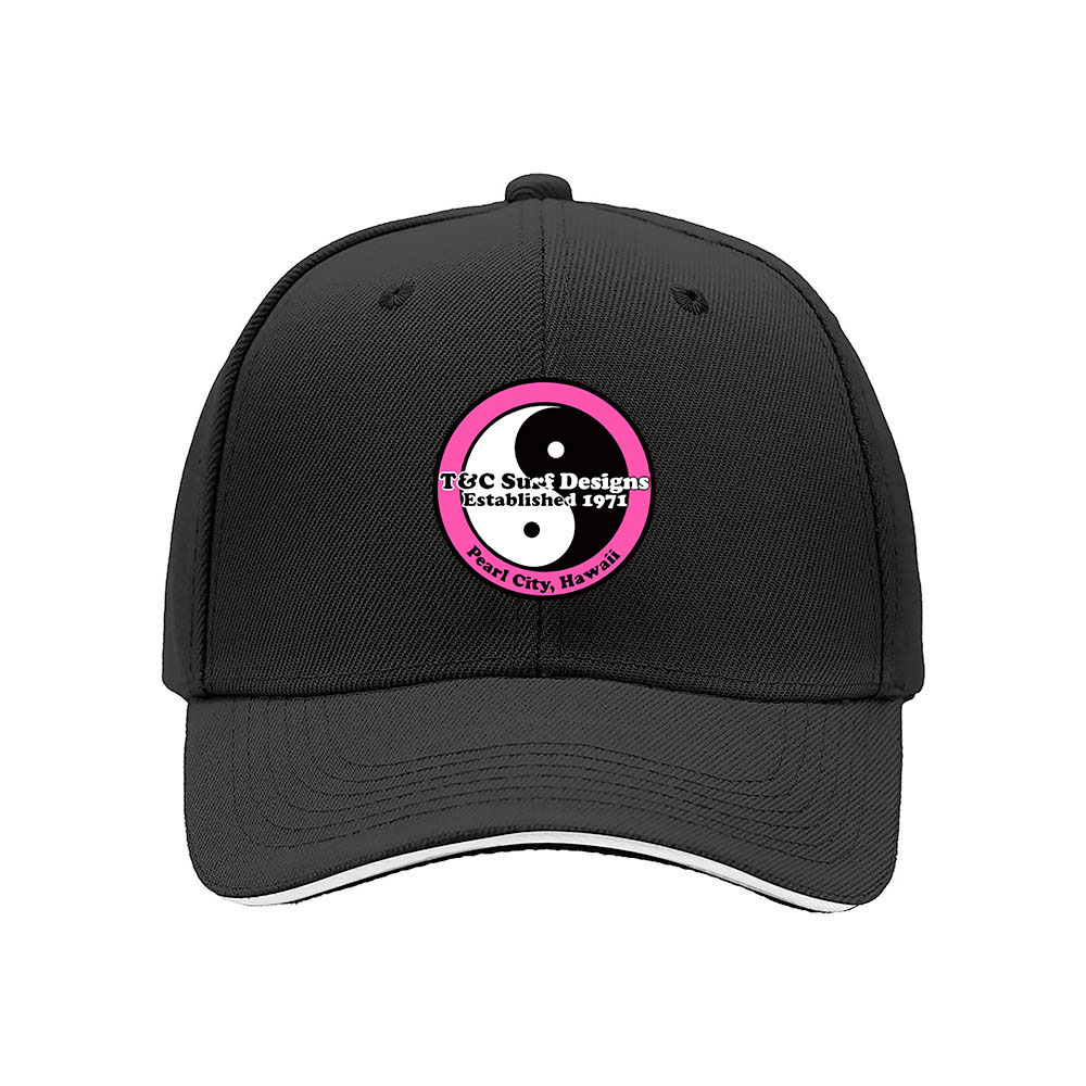 T&C Surf Designs Yin Yang Cap Black Pink Logo Hawaii 1971 - Image 3