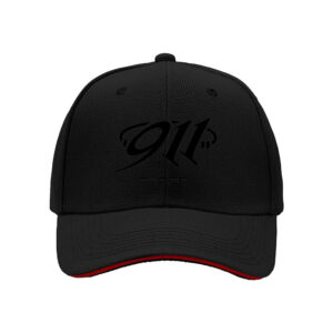 911 Logo Men's Baseball Cap Black Red Trim Gift for Fans