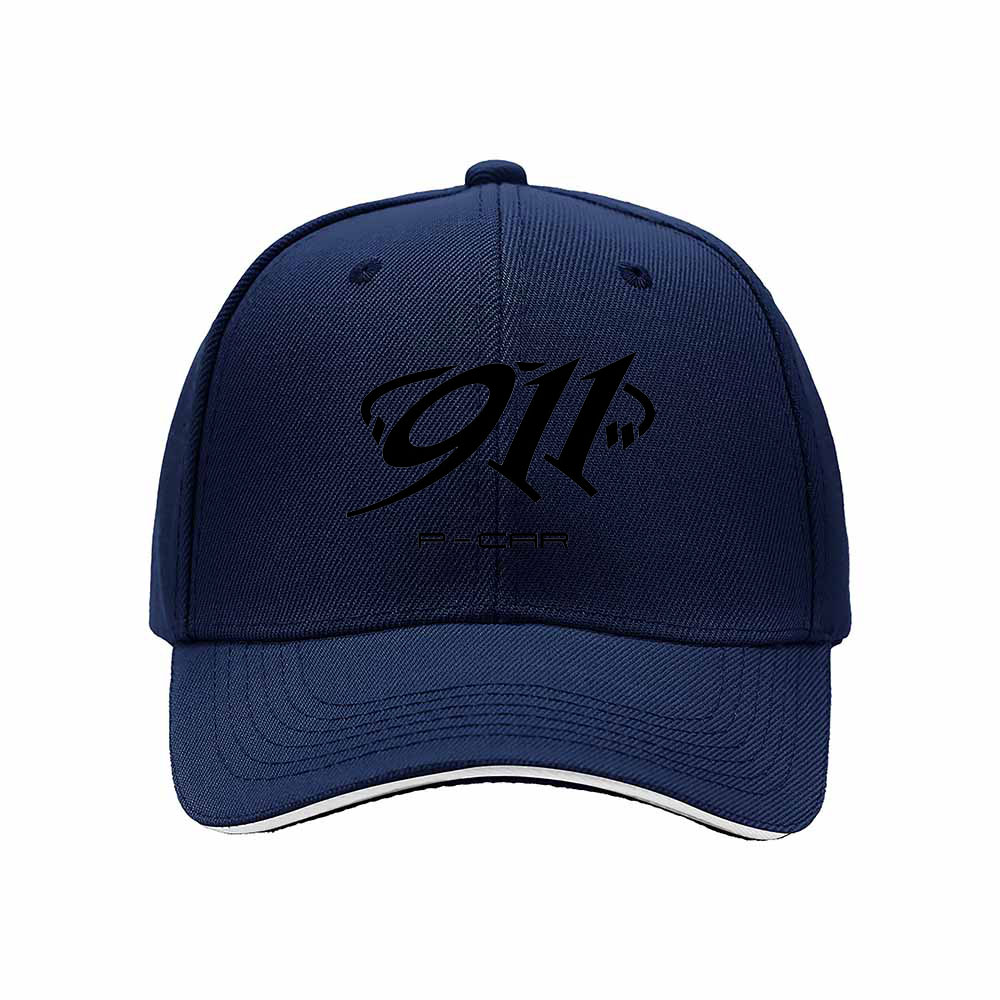 911 Logo Men's Baseball Cap Black Red Trim Gift for Fans - Image 2