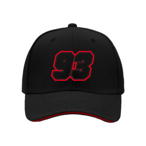 Black Baseball Cap with Red 93 Number Design for Men Women Casual Gift Wear