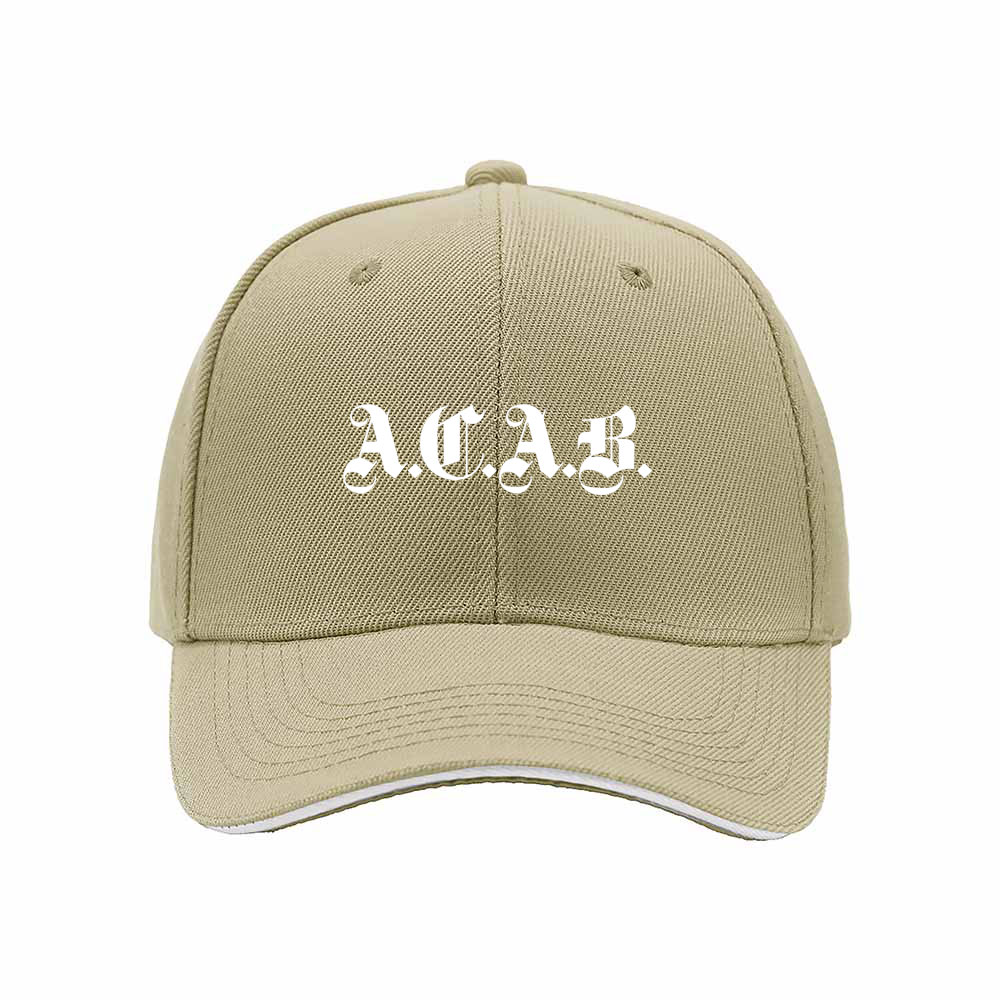 ACAB Gothic Print Men's Baseball Cap Black Red Trim - Image 4