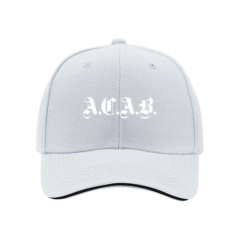 ACAB Gothic Print Men's Baseball Cap Black Red Trim - Image 5