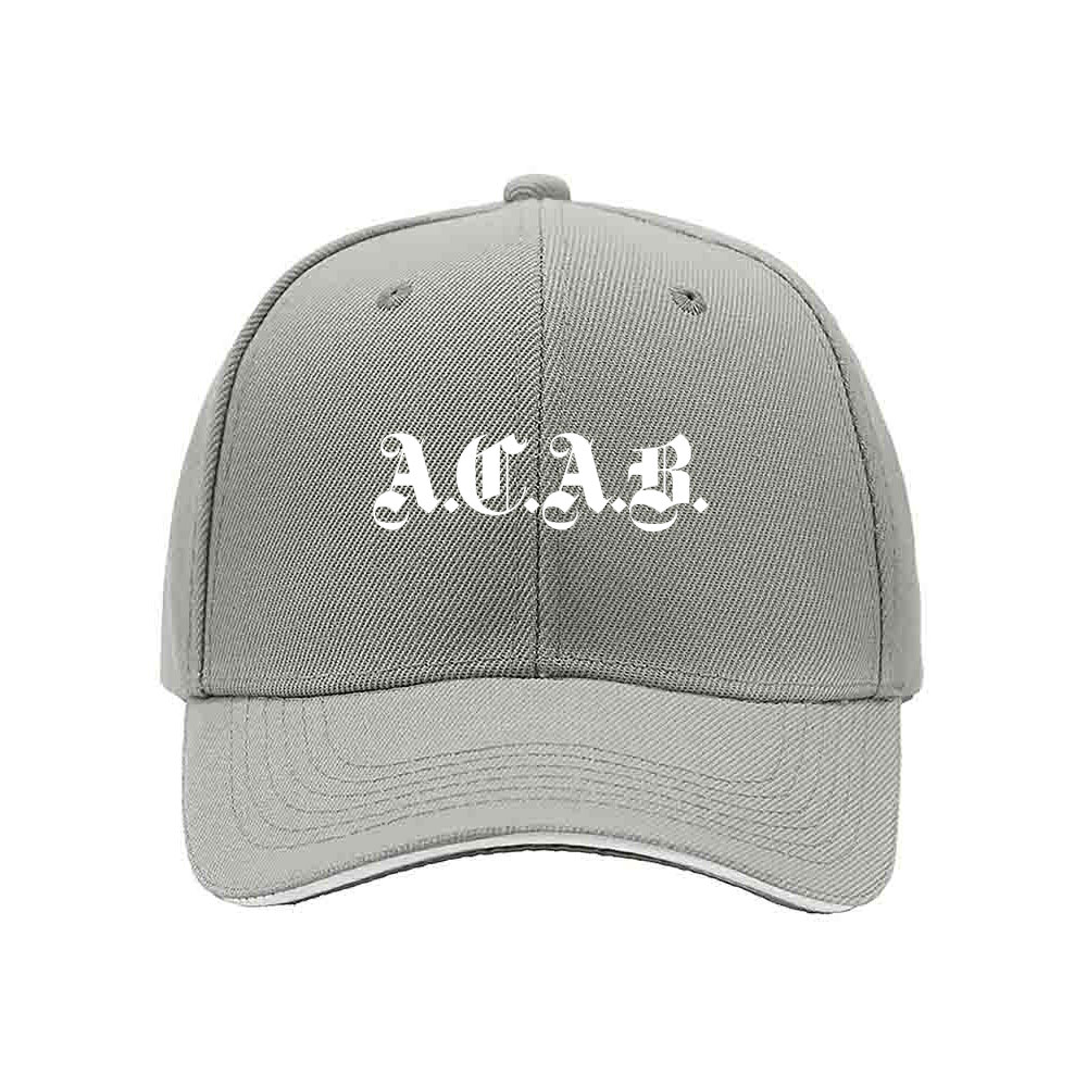 ACAB Gothic Print Men's Baseball Cap Black Red Trim - Image 7