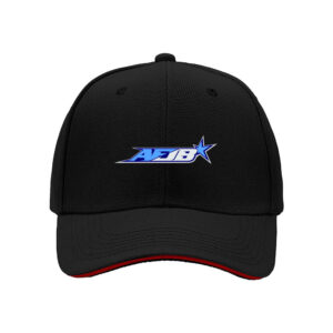 AZIB Star Logo Men's Baseball Cap Black Red Trim Gift for Fans