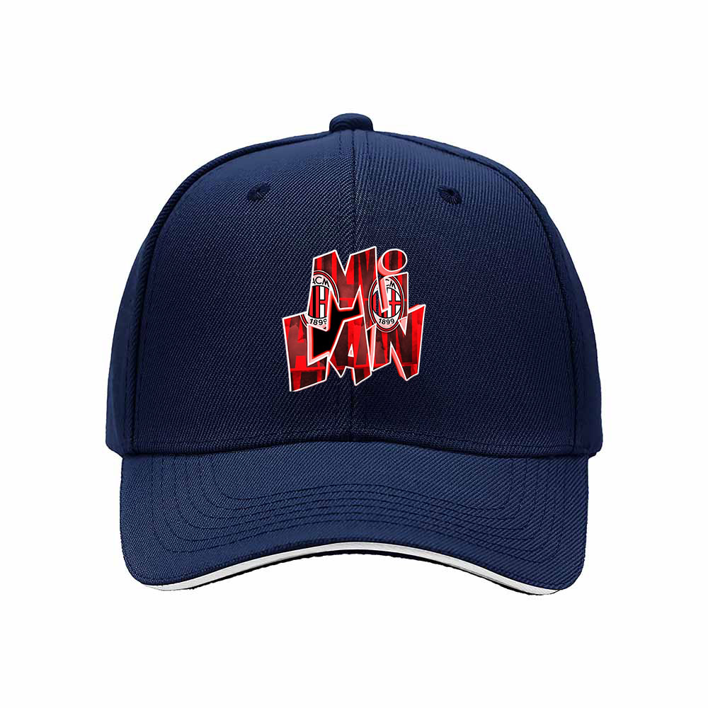 AC Milan Logo Men's Baseball Cap Red Black Design Gift for Fans - Image 2