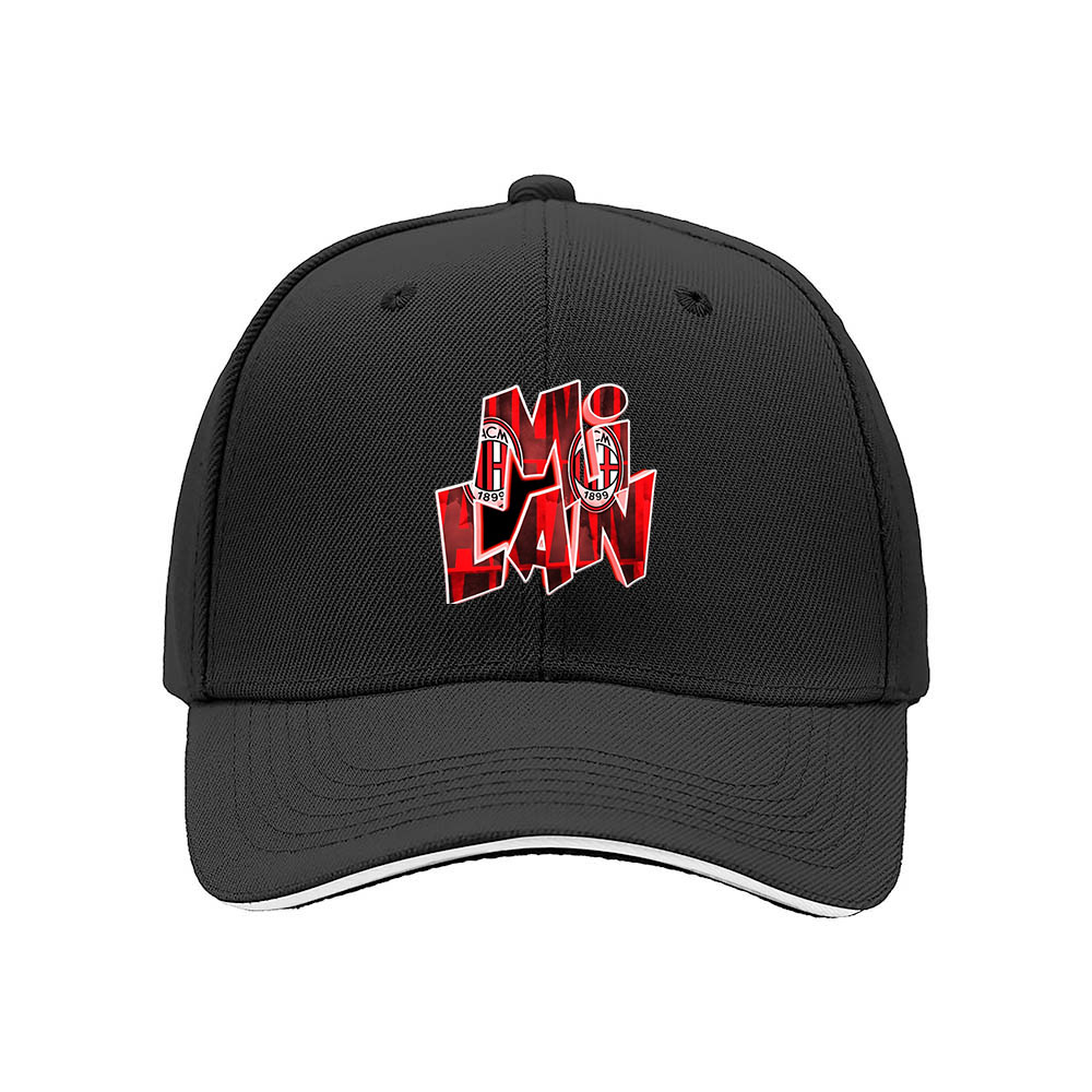 AC Milan Logo Men's Baseball Cap Red Black Design Gift for Fans - Image 3
