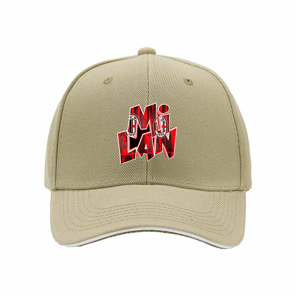 AC Milan Logo Men's Baseball Cap Red Black Design Gift for Fans - Image 4