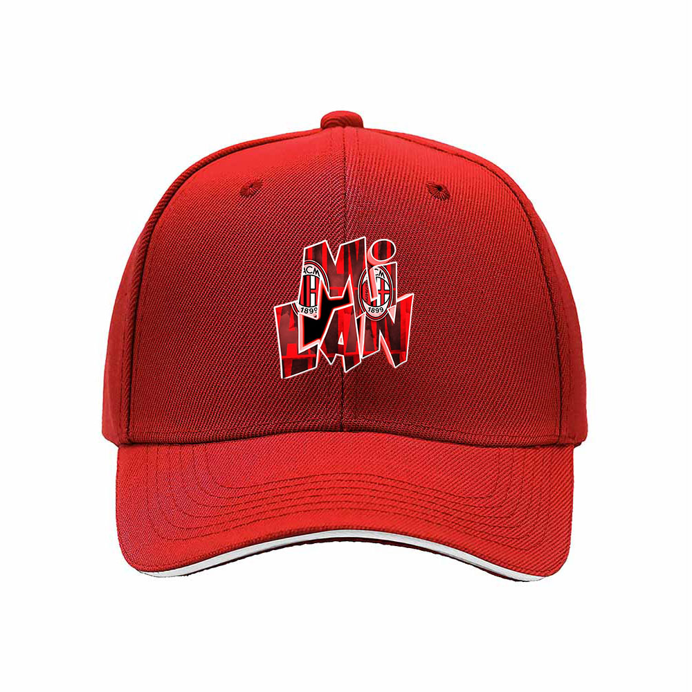 AC Milan Logo Men's Baseball Cap Red Black Design Gift for Fans - Image 6