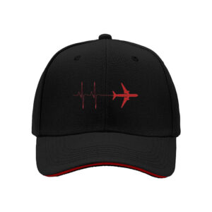 Airplane Heartbeat Men's Baseball Cap Travel Gift Hat