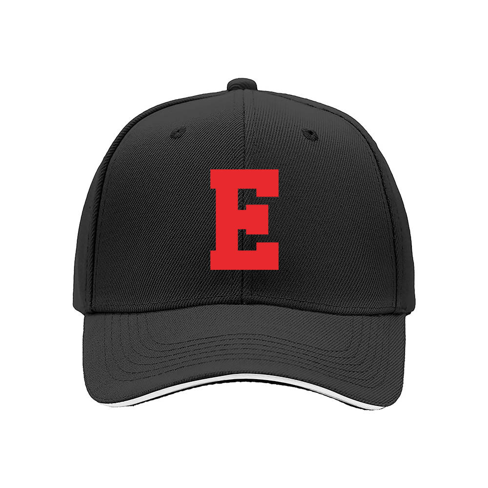 Black Baseball Cap with Red E Logo Men's Women's Adjustable Hat Gift for Sports Fans - Image 3