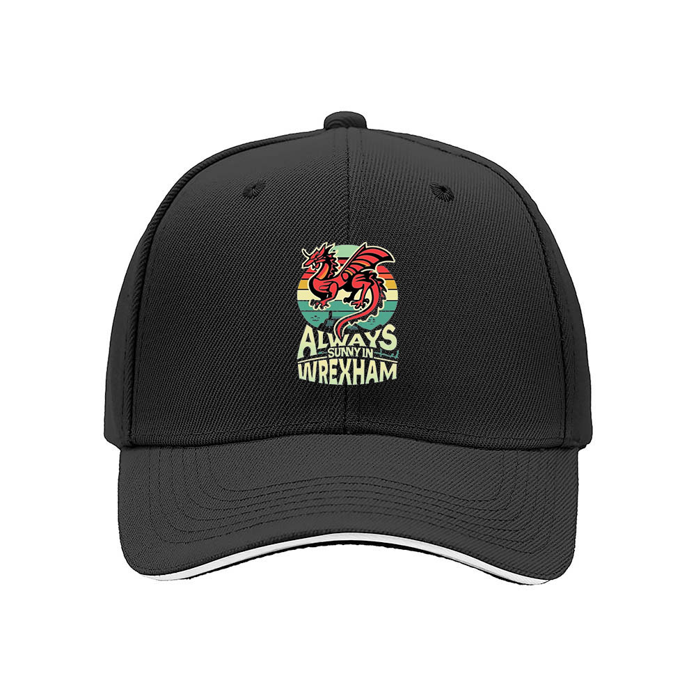 Always Sunny in Wrexham Dragon Baseball Cap Men's Women's Gift Hat - Image 3