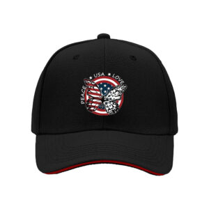 USA Butterfly Flag Cap Peace Love Men's Baseball Hat Gift