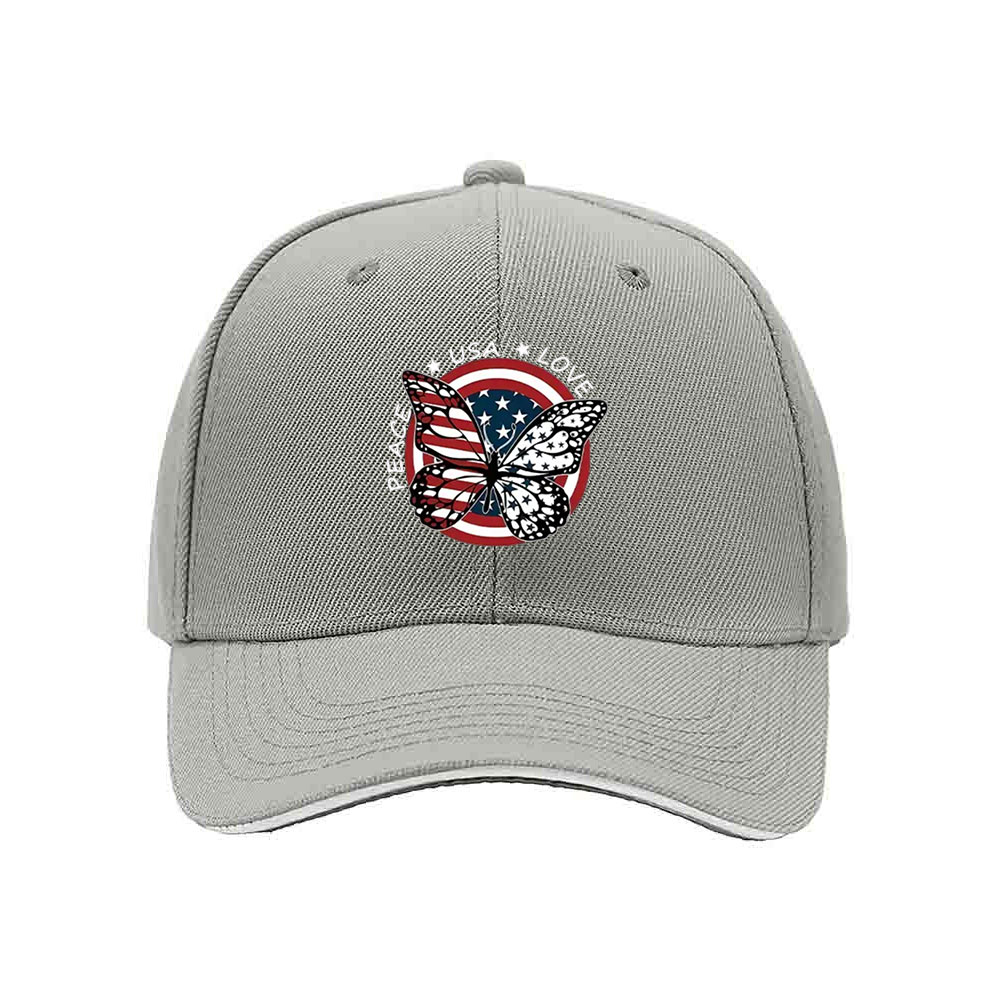 USA Butterfly Flag Cap Peace Love Men's Baseball Hat Gift - Image 7