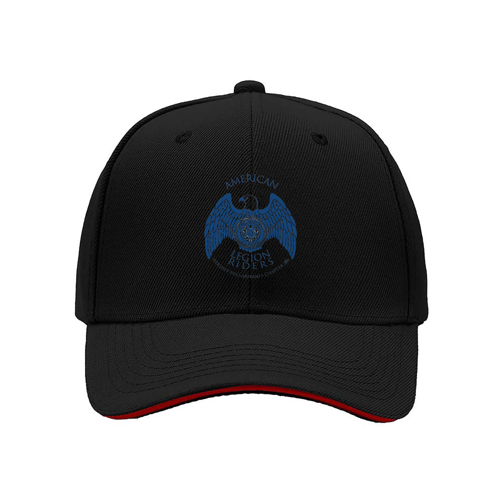 American Legion Riders Men's Baseball Cap Black Blue Embroidered Logo Hat