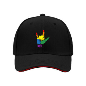 Rainbow Rock Hand Men's Baseball Cap Pride Gift Hat