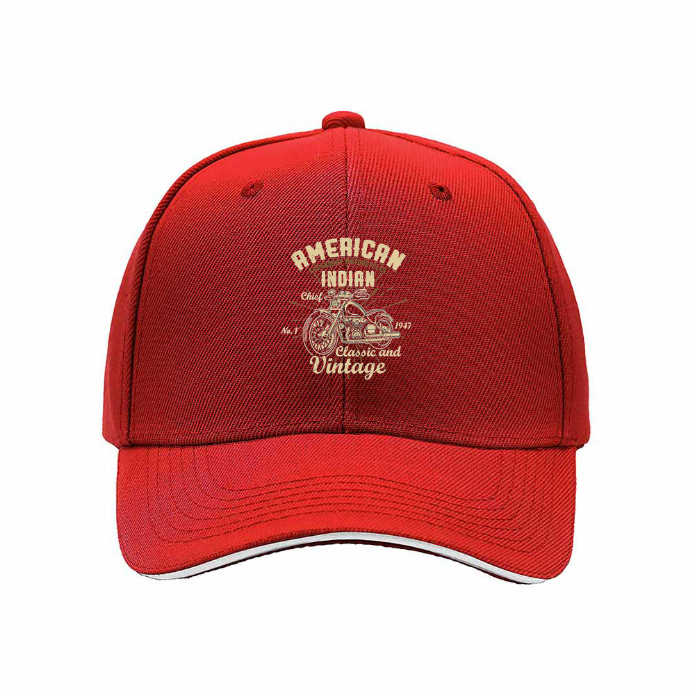 American Indian Motorcycle Classic Vintage Men's Baseball Cap - Image 6