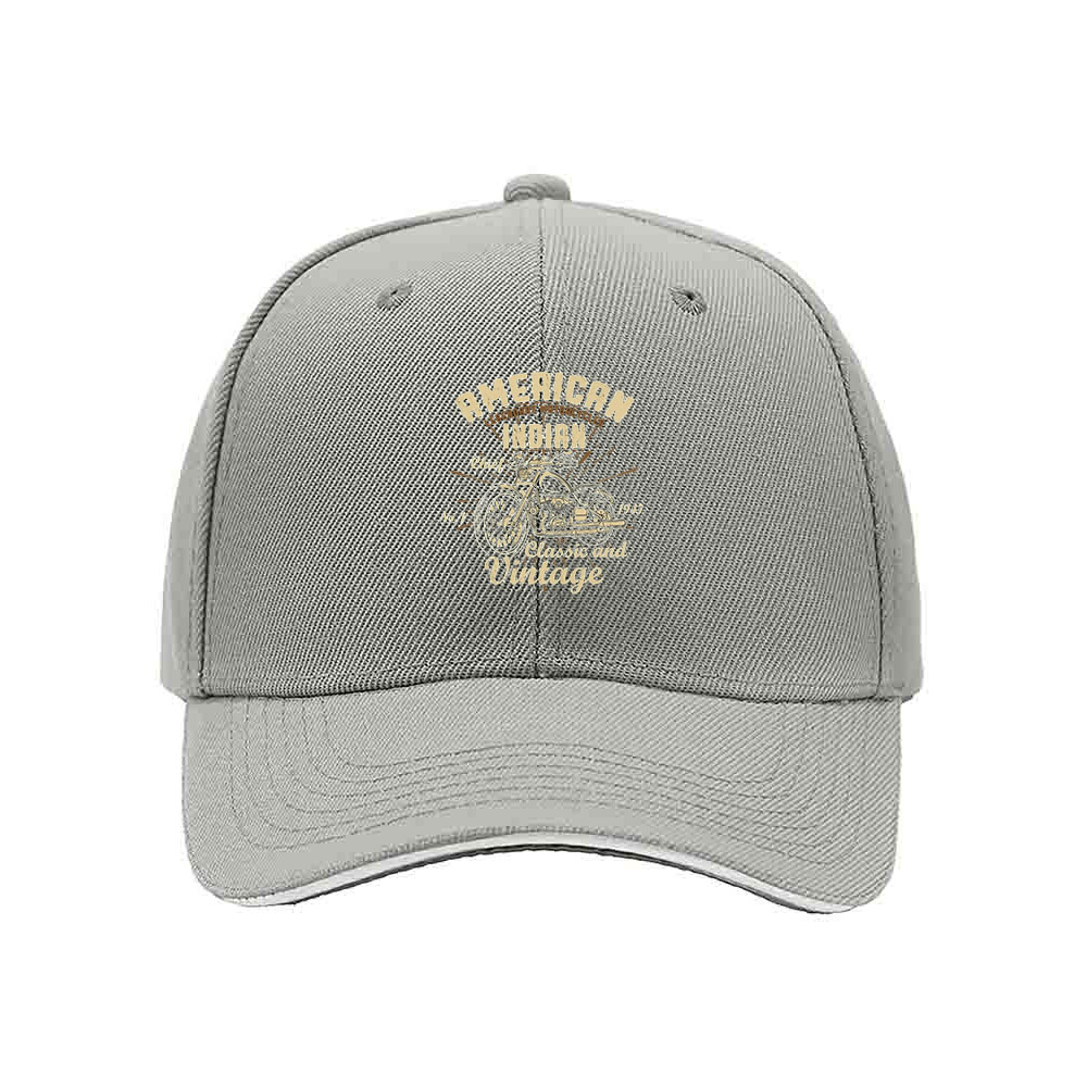 American Indian Motorcycle Classic Vintage Men's Baseball Cap - Image 7