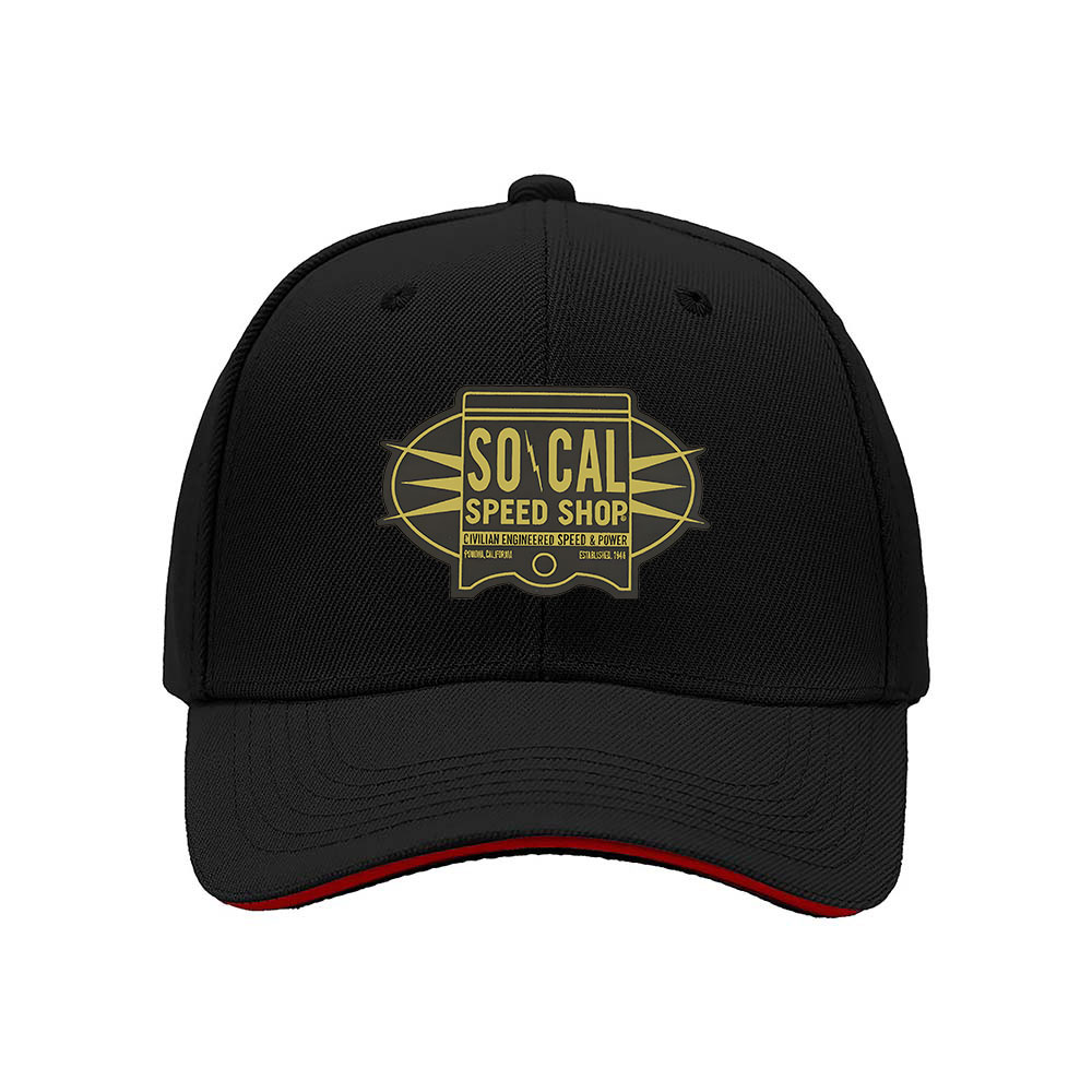 So Cal Speed Shop Men's Baseball Cap Black Gold Logo Hat Gift
