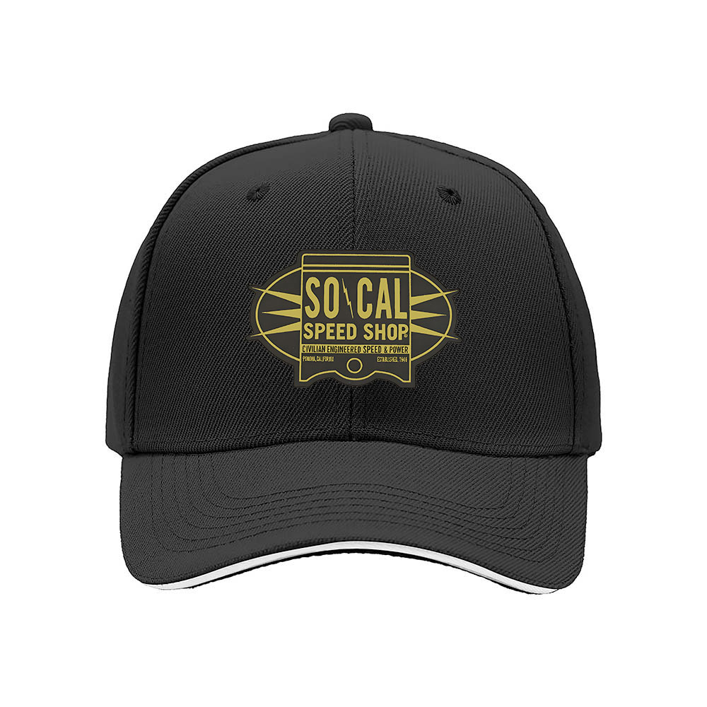 So Cal Speed Shop Men's Baseball Cap Black Gold Logo Hat Gift - Image 3