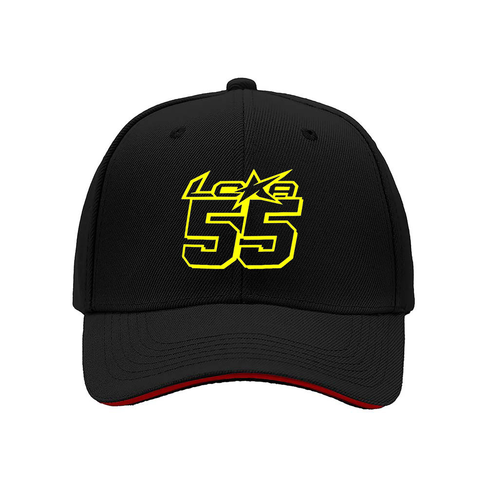Black Baseball Cap with Yellow 55 Logo Men's Women's Adjustable Hat Gift for Sports Fans