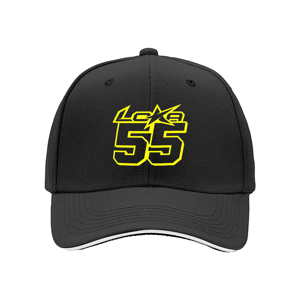 Black Baseball Cap with Yellow 55 Logo Men's Women's Adjustable Hat Gift for Sports Fans - Image 3