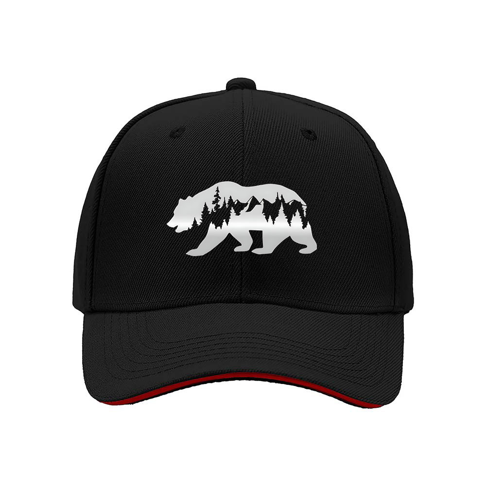 Bear Mountain Forest Mens Baseball Cap Gift Outdoor Adventure