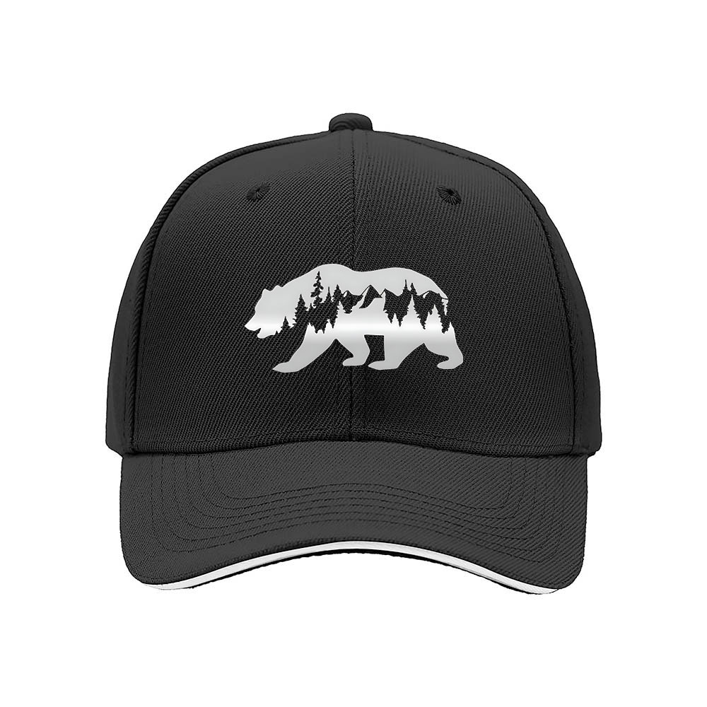 Bear Mountain Forest Mens Baseball Cap Gift Outdoor Adventure - Image 3
