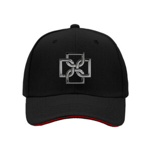 Men's Baseball Cap with Metal Chain Logo Design Black Hat Gift