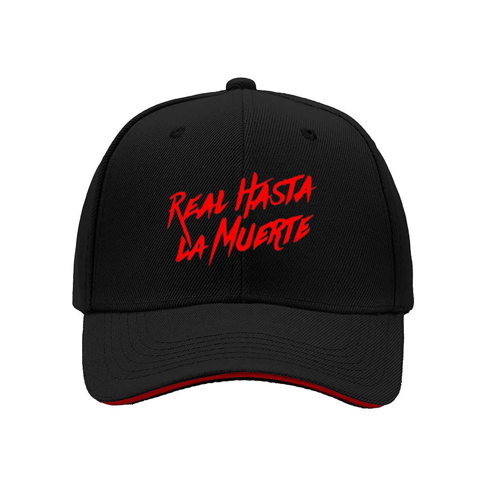 Real Hasta La Muerte Men's Baseball Cap Black Red Embroidered Hat Gift