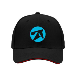Black Baseball Cap with Blue Logo Men's Women's Gift for Outdoor Sports