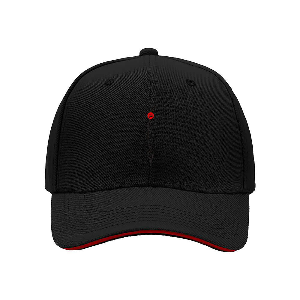 Black Baseball Cap with Red Trim Men's Women's Casual Hat Gift for Outdoor Activities