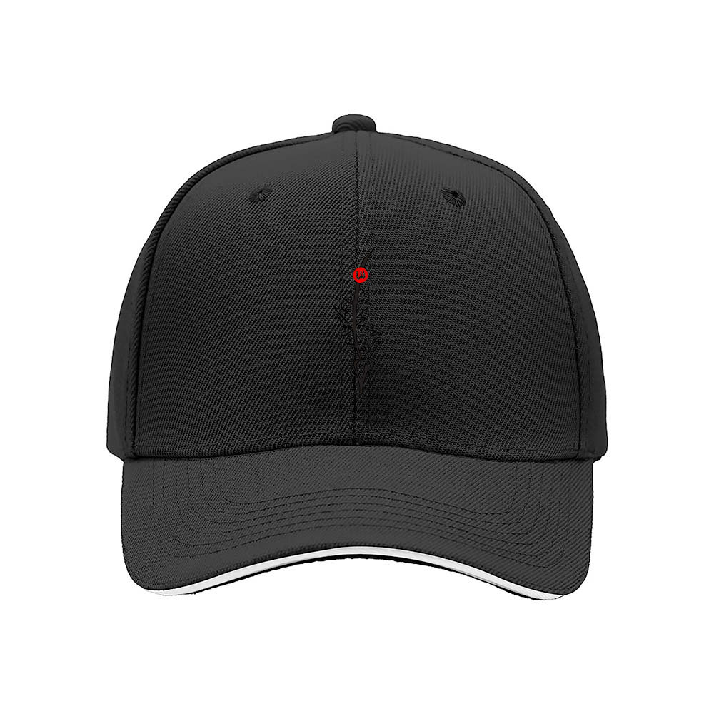 Black Baseball Cap with Red Trim Men's Women's Casual Hat Gift for Outdoor Activities - Image 3