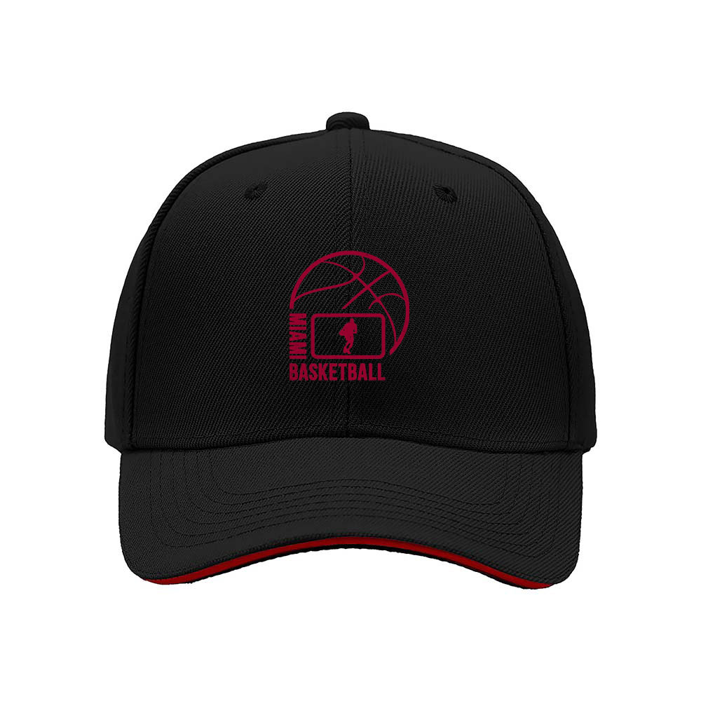 Men's Black Basketball Cap with Red Logo Design for Gifts and Sports Fans