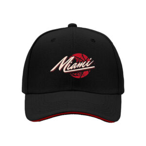 Miami Heat Logo Men's Baseball Cap Black Red Basketball Gift Hat