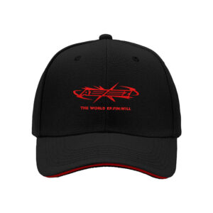 Black Baseball Cap with Red Logo The World EP FIN WILL Design for Men Women Casual Wear Gift