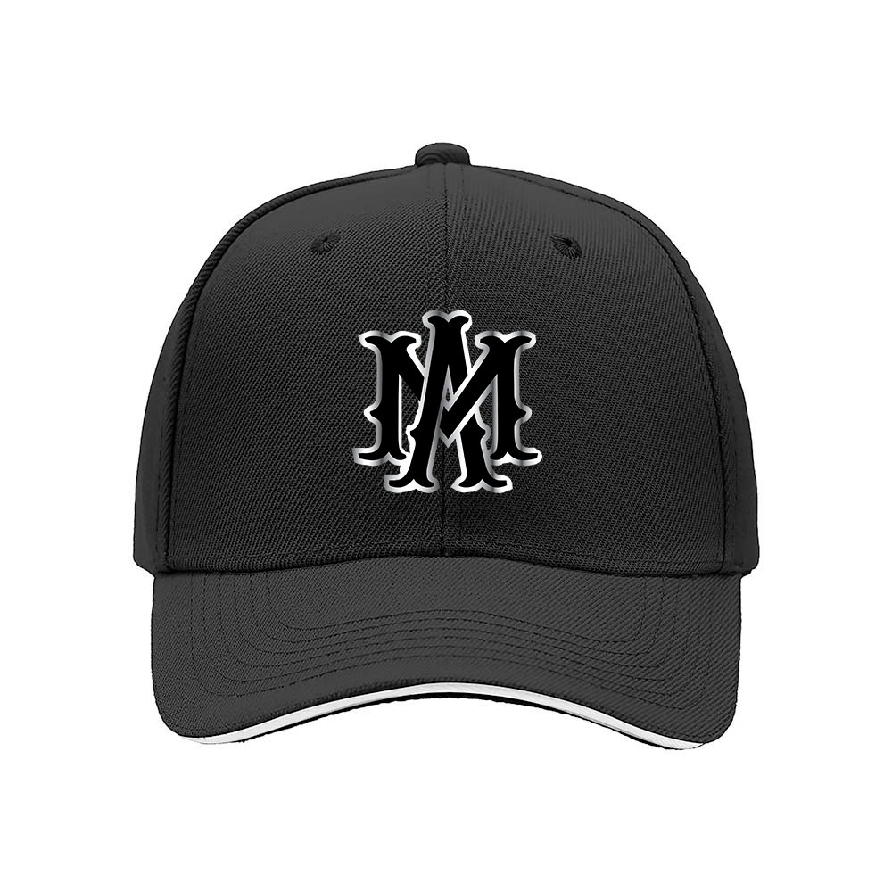 Men's Black Baseball Cap with Silver M Logo for Gifts and Casual Wear - Image 3