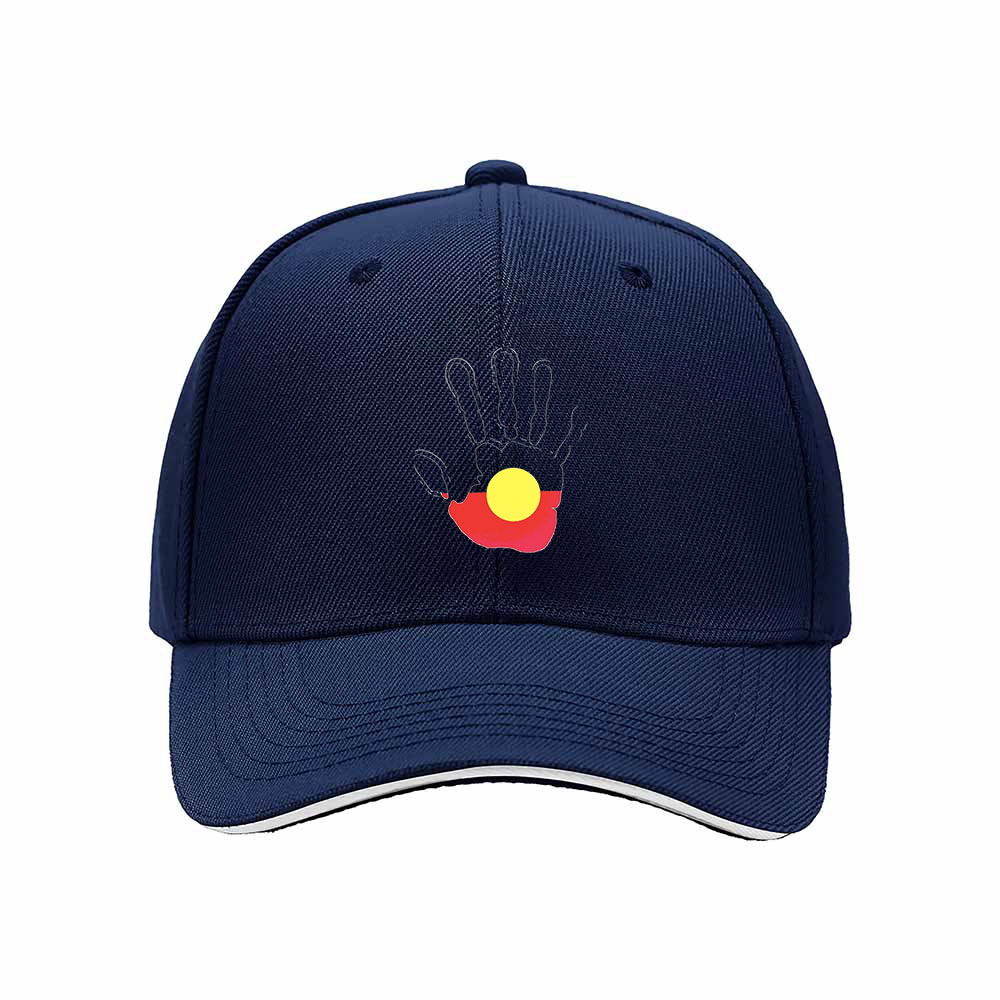 Aboriginal Flag Handprint Men's Baseball Cap Gift - Image 2