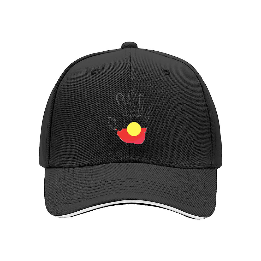 Aboriginal Flag Handprint Men's Baseball Cap Gift - Image 3
