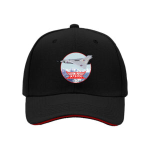 Men's Black Baseball Cap with Jet Aircraft Design for Aviation Enthusiasts