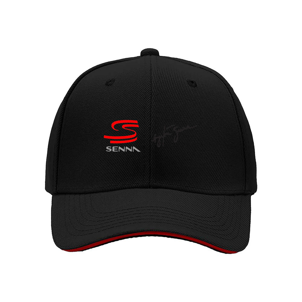 Senna Logo Baseball Cap Men Women Gift Sport Hat Red Black Design