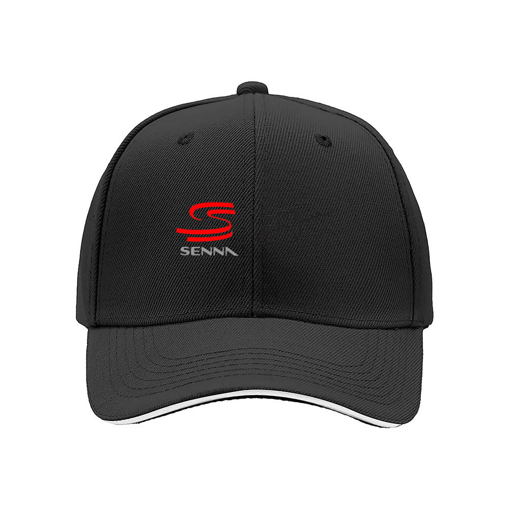 Senna Logo Baseball Cap Men Women Gift Sport Hat Red Black Design - Image 3