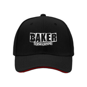 Baker Skateboards Men's Baseball Cap Black Red Trim Gift